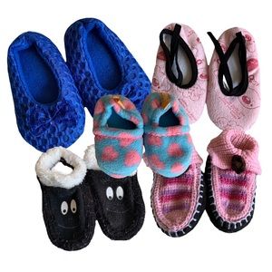 Pack of kids girls childrens toddler slippers flats 2T